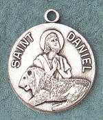 St. Daniel Sterling Round Medal 1 In.