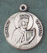 St. David Sterling Round Medal 1 In.