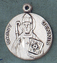 St. Dennis Sterling Round Medal 1 In.
