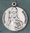 St. Dennis Sterling Round Medal 1 In.
