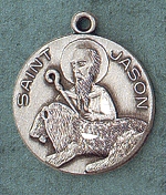 St Jason Sterling Round Medal 1 IN.