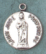 St. Jude Sterling Round Medal 1 in.