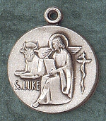 St. Luke Sterling Round Medal 1 In.