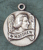 St. Matthew Sterling Round Medal 1 in.