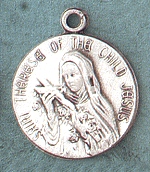 St. Therese Sterling Round Medal 1 In.