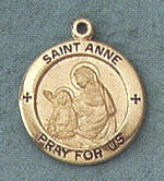 St. Anne Gold Filled Medal 5/8 IN.