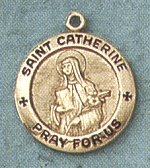 St. Catherine gold Filled Medal 5/8 In.