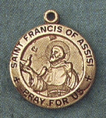 St. Francis Gold Filled medal 5/8 In.