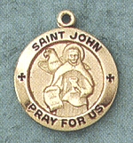 St. John the Evangelist Gold Filled Medal 5/8 In.