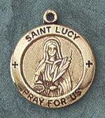 St. Lucy Gold Filled Medal 5/8 In.
