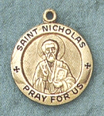 St. Nicholas Gold Filled Medal 5/8 In.