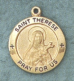 St. Therese Gold Filled Medal 5/8 In.