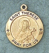 St. Therese Gold Filled Medal 5/8 In.