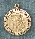 O.L. of Perpetual Help Gold Filled Medal 5/8 In.