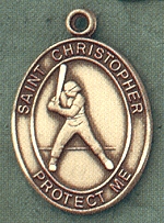 St Christopher Baseball Gold Filled Medal