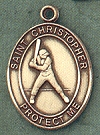 St Christopher Baseball Gold Filled Medal