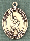 St. Christopher Basketball Gold Filled Medal