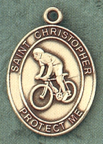 St. Christopher/Biking 14kt Gold Medal