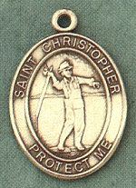 St. Christopher Fishing Gold Filled Medal