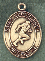 St. Christopher/Football Gold Filled Medal