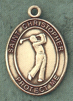 St. Christopher/Golf 14kt Gold Medal