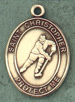 St Christopher Hockey Gold Filled Medal