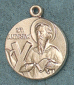 St. Andrew 14kt Gold Medal 3/4 In.