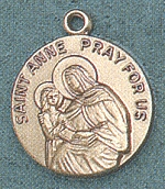 St. Anne 14kt Gold Medal 