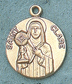 St. Clare 14kt Gold Medal 