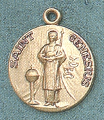St. Genesius 14kt Gold Medal