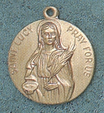St. Lucy 14kt Gold Medal 