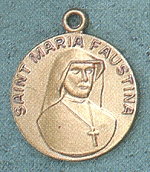 St Maria Faustina 14kt Gold Medal 