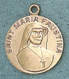 St Maria Faustina 14kt Gold Medal