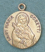 St. Maria Goretti 14kt Gold Medal 