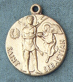 St. Sebastian 14kt Gold Medal 