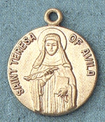 St. Teresa Of Avila 14kt Gold Medal 