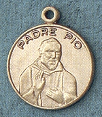 Padre Pio 14kt Gold Medal