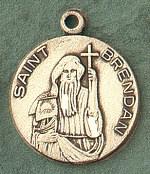 St. Brendan 14kt Gold Medal 1 In.