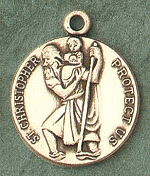St. Christopher 14kt Gold Medal 1 In.