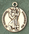 St. Christopher 14kt Gold Medal 1 In.