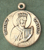 St. David 14kt Gold Medal 1 In.