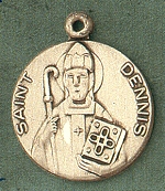 St. Dennis 14kt Gold Medal 1 In.