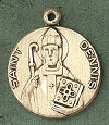 St. Dennis 14kt Gold Medal 1 In.