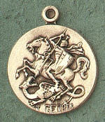St. George 14kt Gold Medal 1 In.