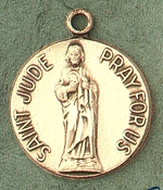 St. Jude 14kt Gold Medal 1 In.