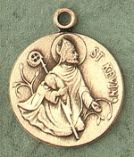 St. Kevin 14kt Gold Medal 1 In.