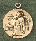 St. Luke 14kt Gold Medal 1 In.