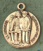 St. Michael/Police 14kt Gold Medal 1 In.