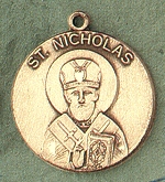 St. Nicholas 14kt Gold Medal 1 In.