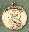 St. Nicholas 14kt Gold Medal 1 In.